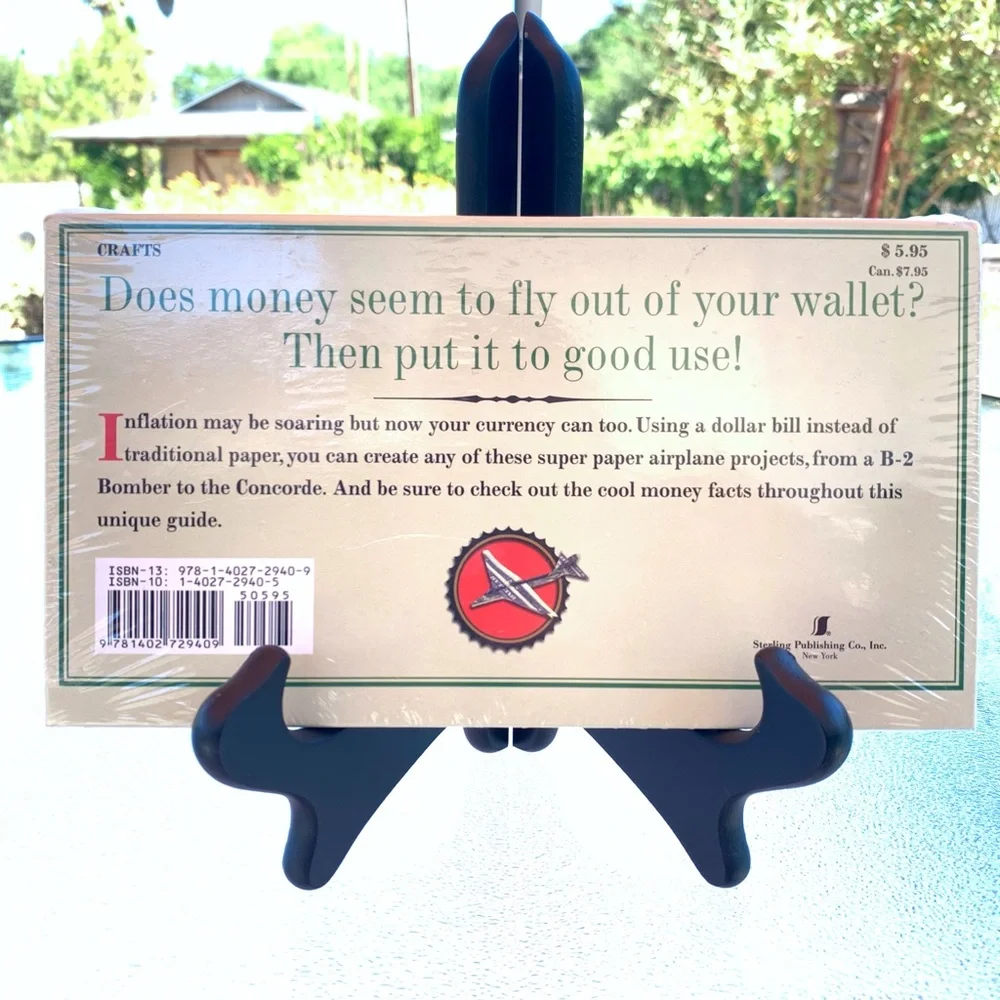 Paper Airplane “Paper Airplanes With Dollar Bills” Hard Cover Origami Book